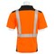 Erb Safety Shrt Slv Polo Shrt, Brdseye Msh, Class2, 9100SBSEG, Hi-Viz Org/Blk, 4XL 62687